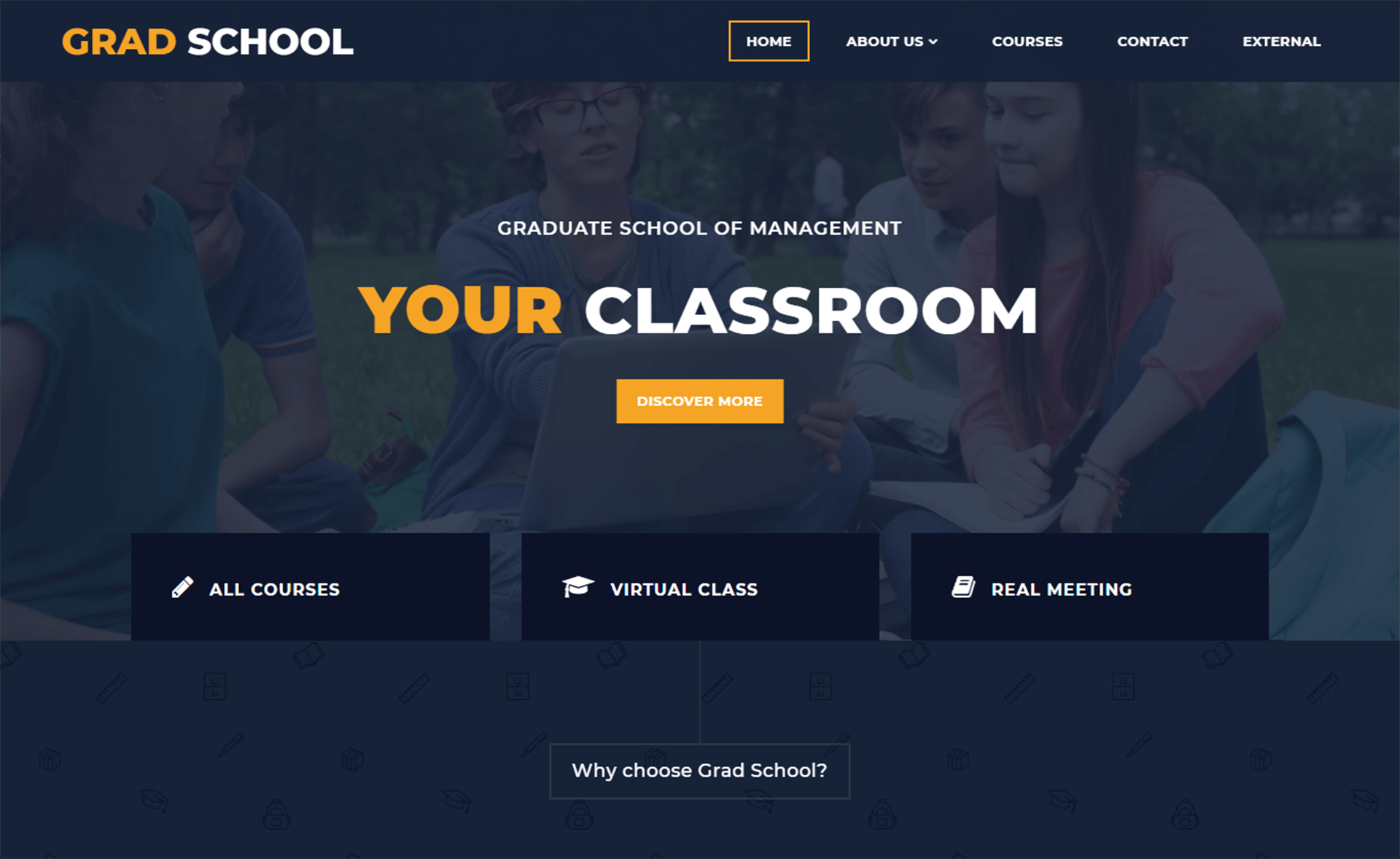 Grad School Free Bootstrap 4 Html5 Educational Website Template Themewagon 3518