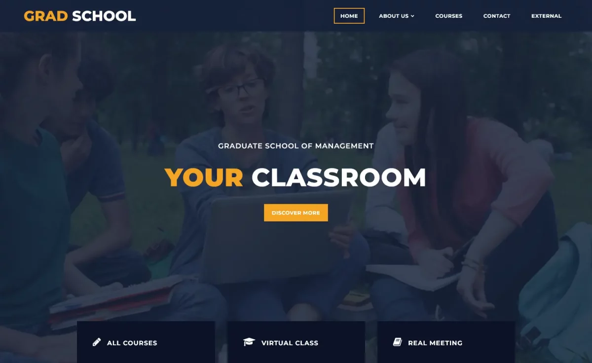 Grad School - Free Bootstrap 4 HTML5 Educational Website Template ...