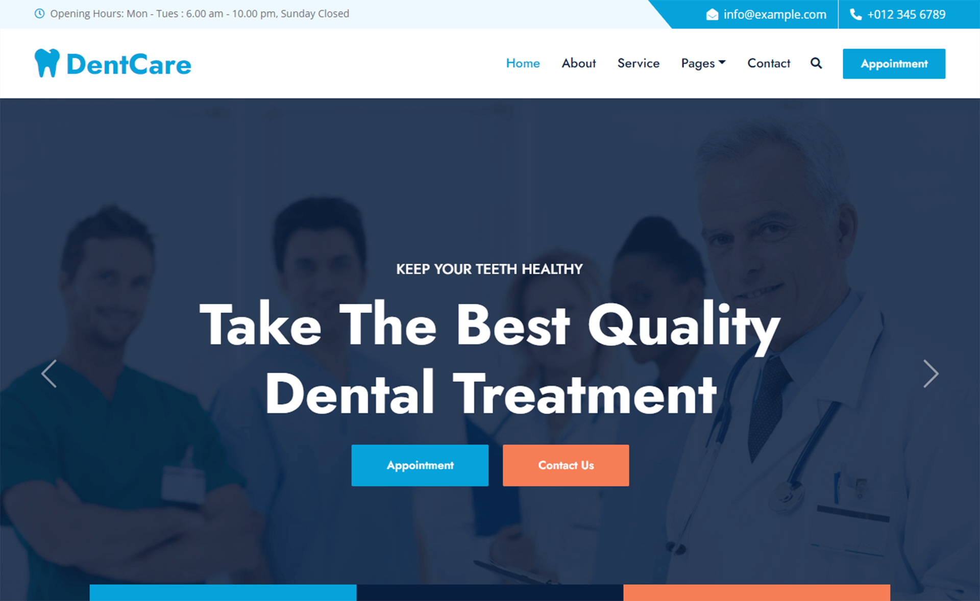 Dentcare - Free Responsive Bootstrap 5 Health Care Website Template