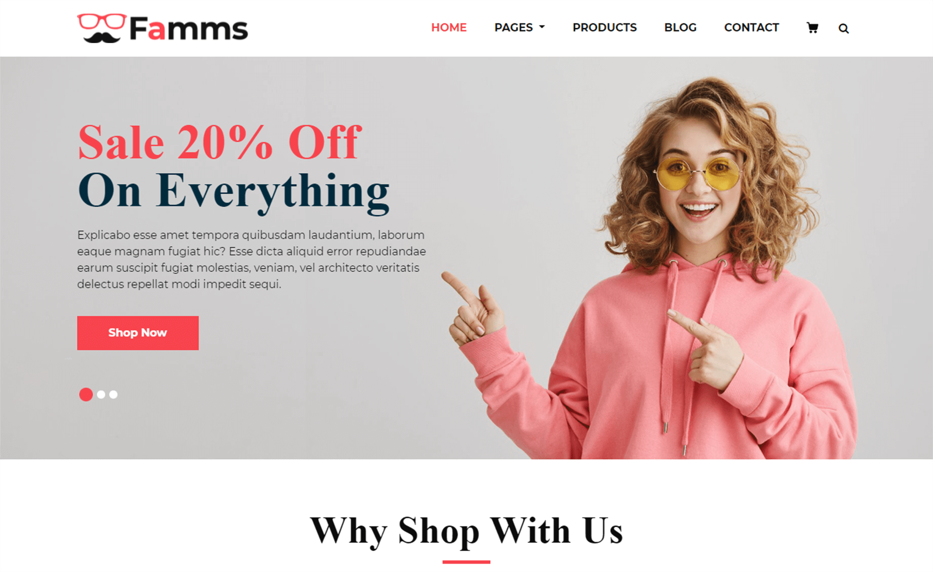 Famms - Free Responsive Bootstrap 4 E-commerce Website Template