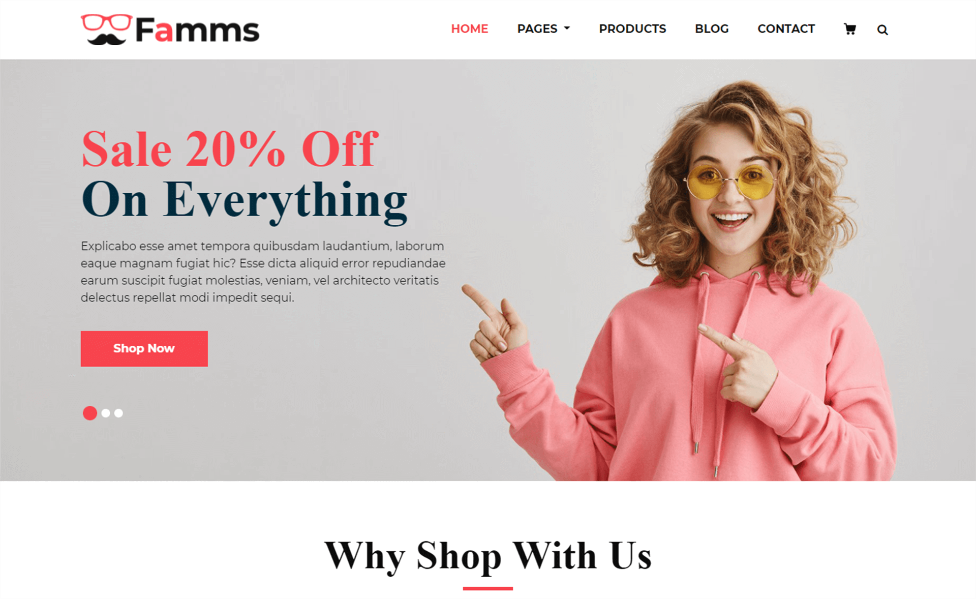 Famms - Free Bootstrap 4 E-commerce Website Template