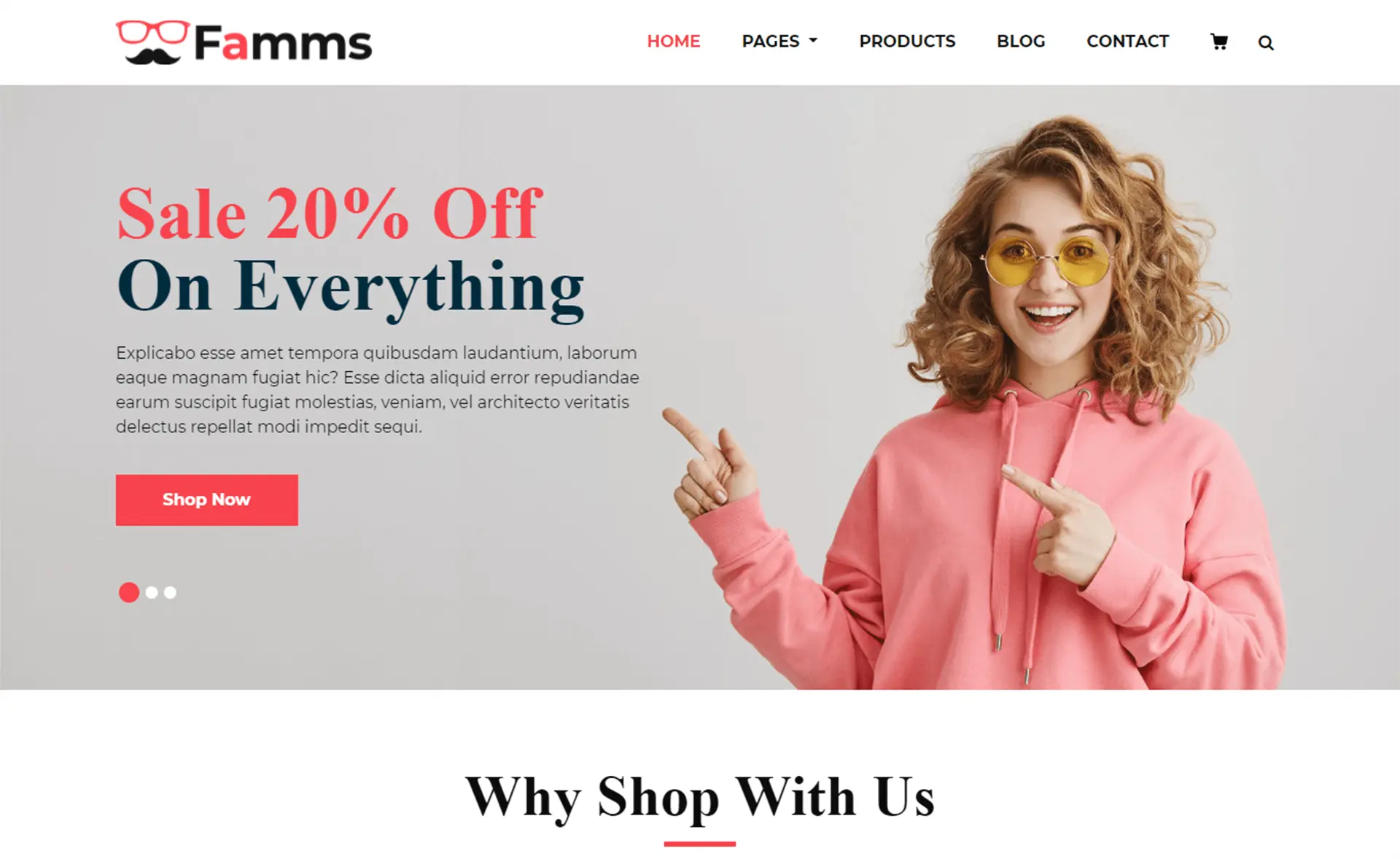 Famms - Free Responsive Bootstrap 4 E-commerce Website Template
