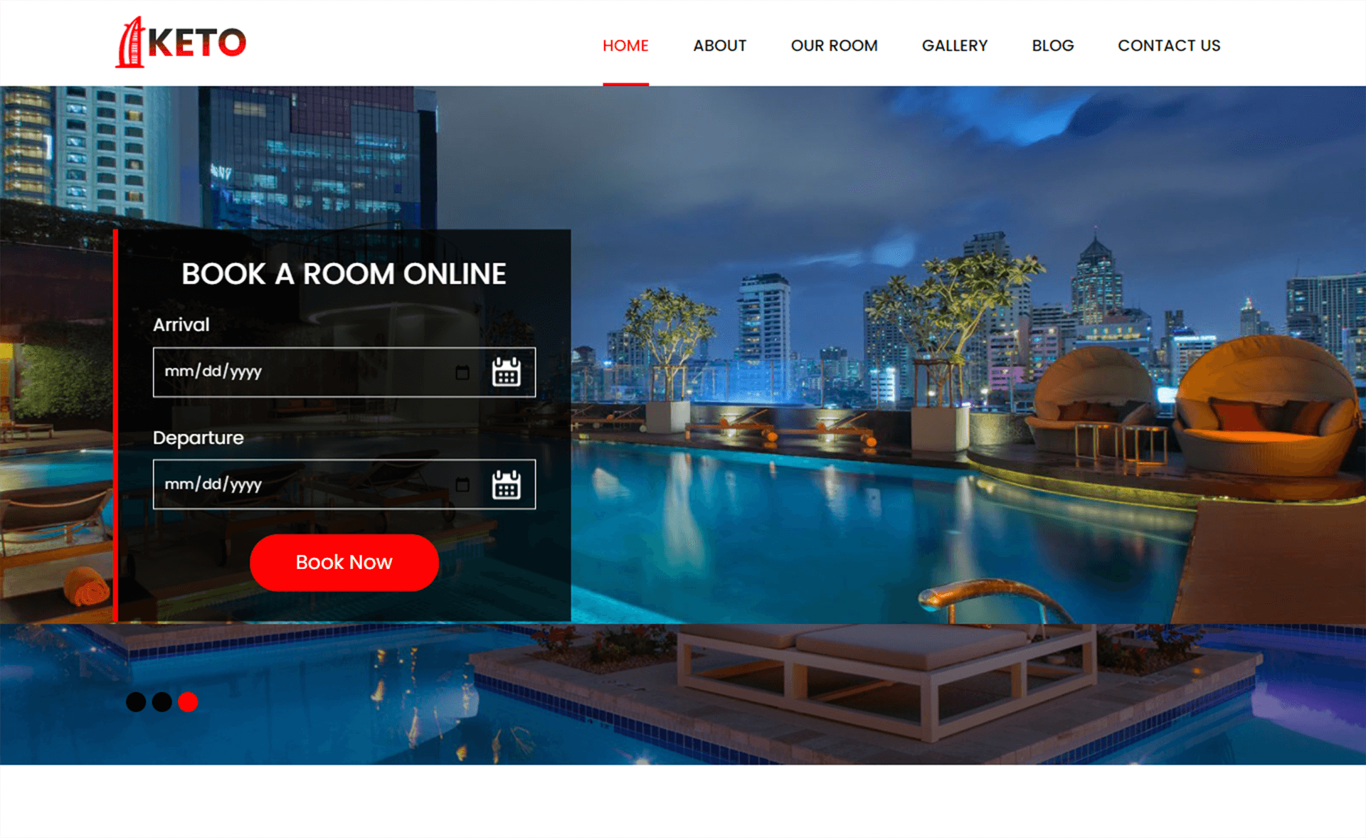 Keto - Free Responsive Bootstrap 4 Hotel Website Template
