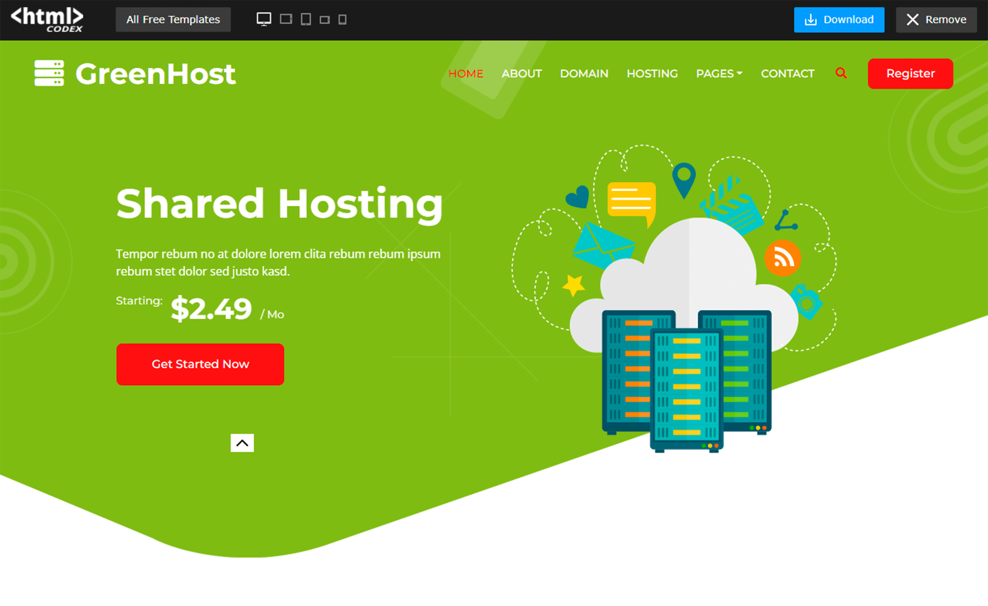 Free Bootstrap 5 HTML5 Web Hosting Template