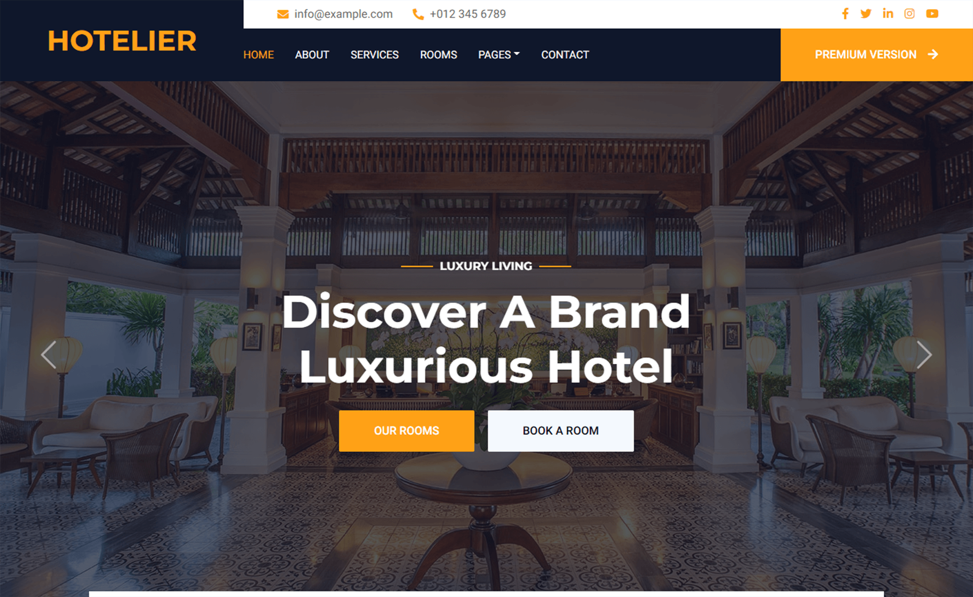 Free Responsive HTML5 Bootstrap 5 Hotel Template