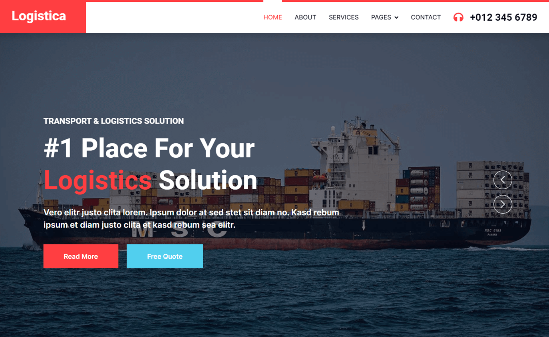 Free Responsive HTML5 Bootstrap 5 Shipping Company Website Template