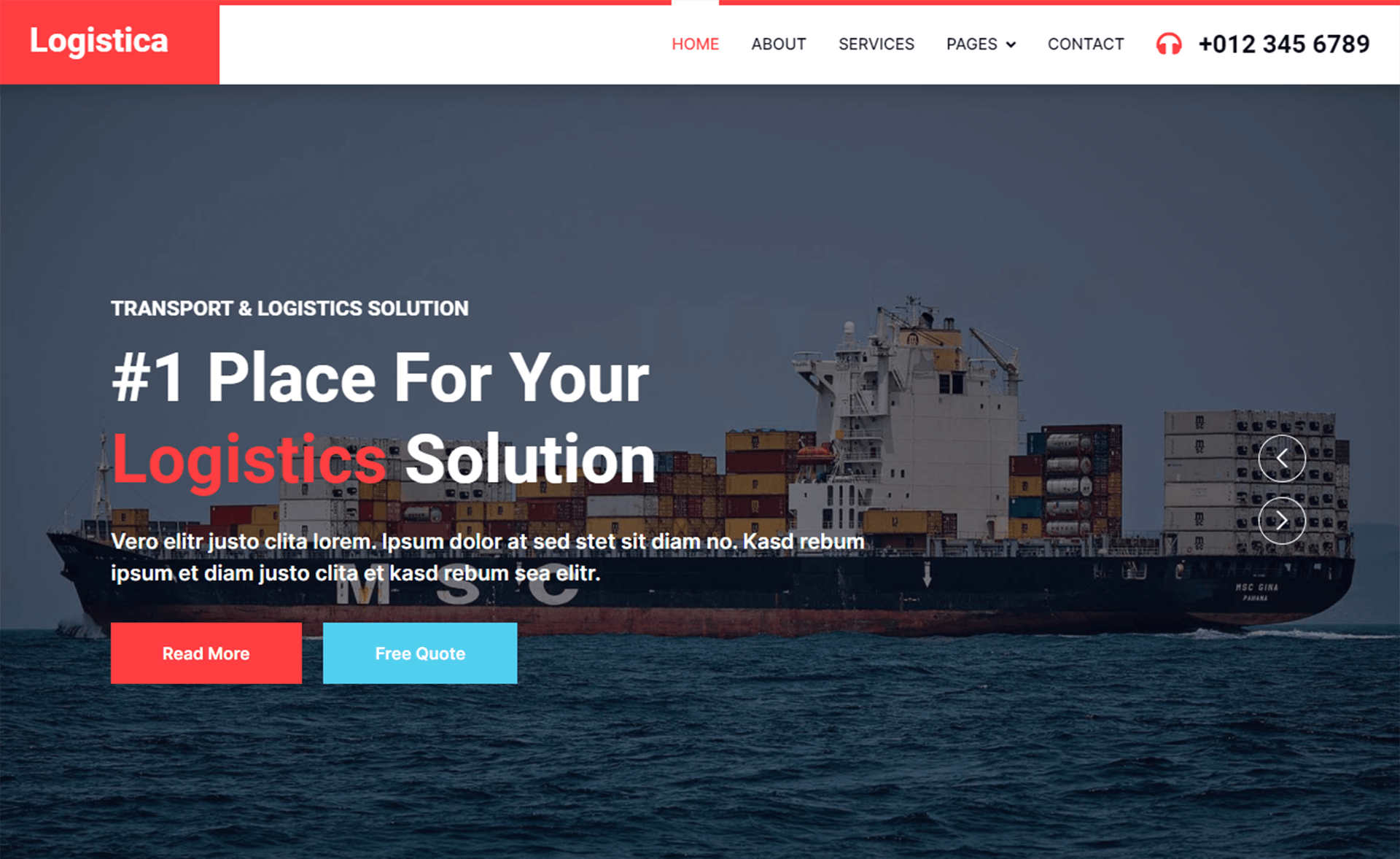 Logistics Website Template Free Printable Templates