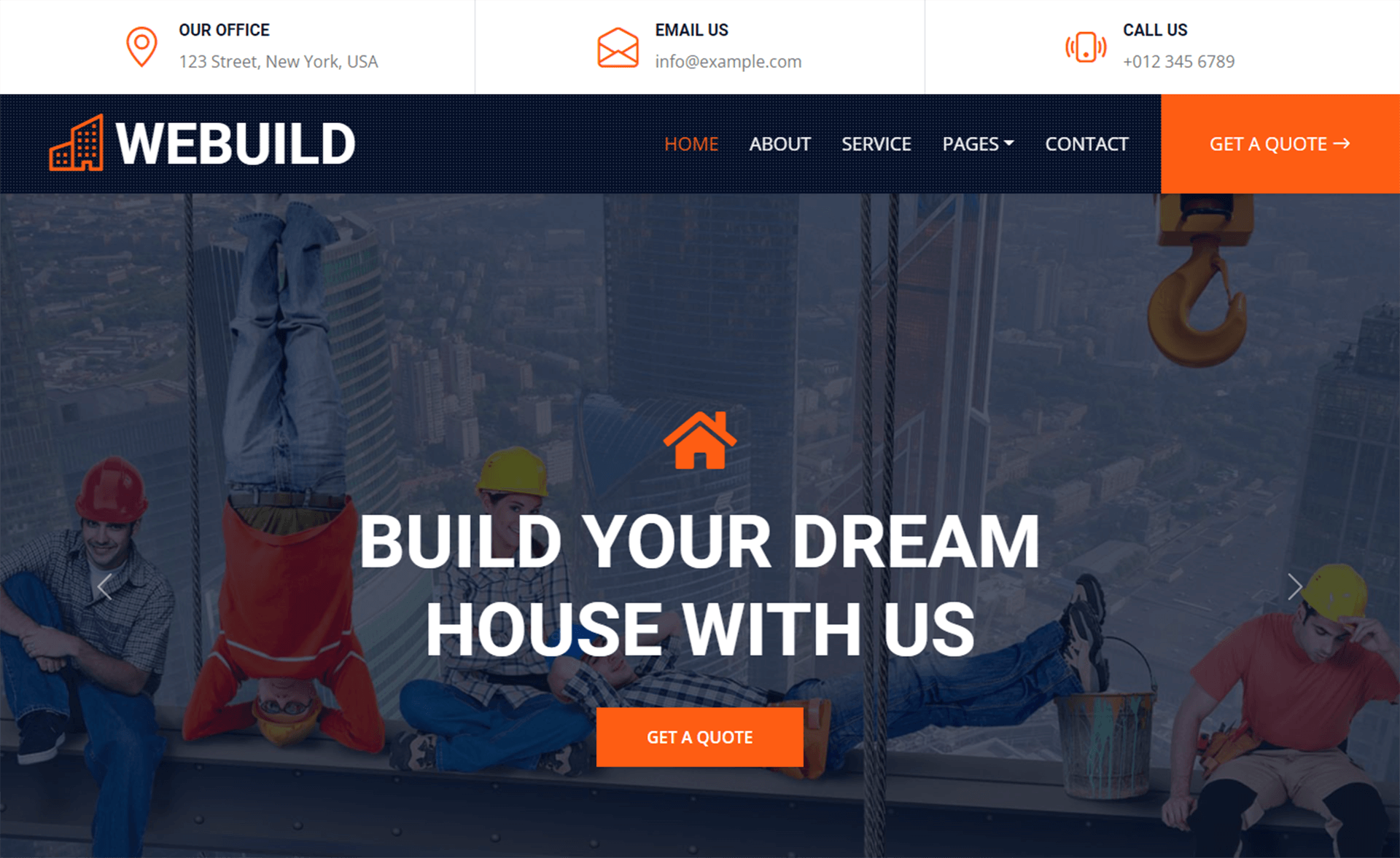 Free Responsive Bootstrap 5 HTML5 Construction Company Website Template