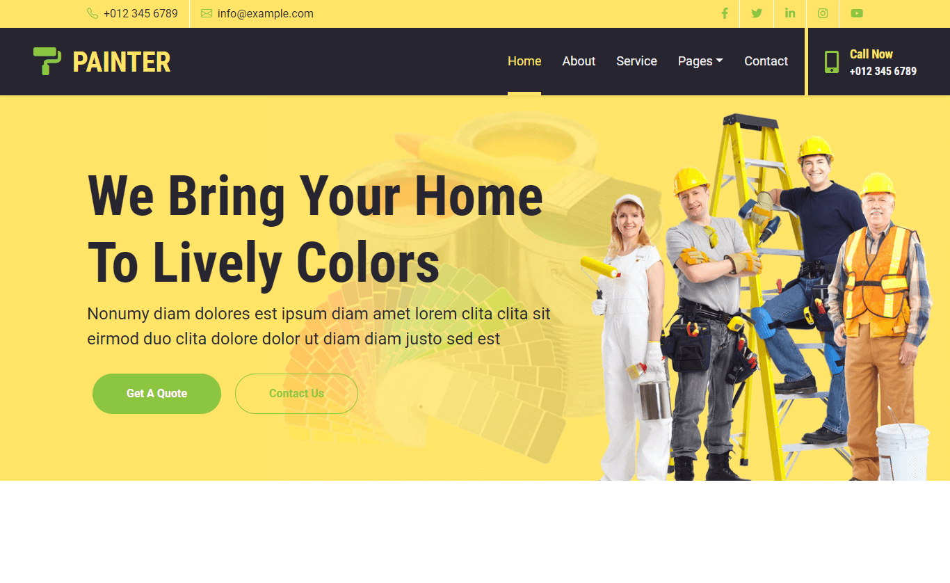 PAINTER - Free Bootstrap 5 HTML5 Painting Company Website Template