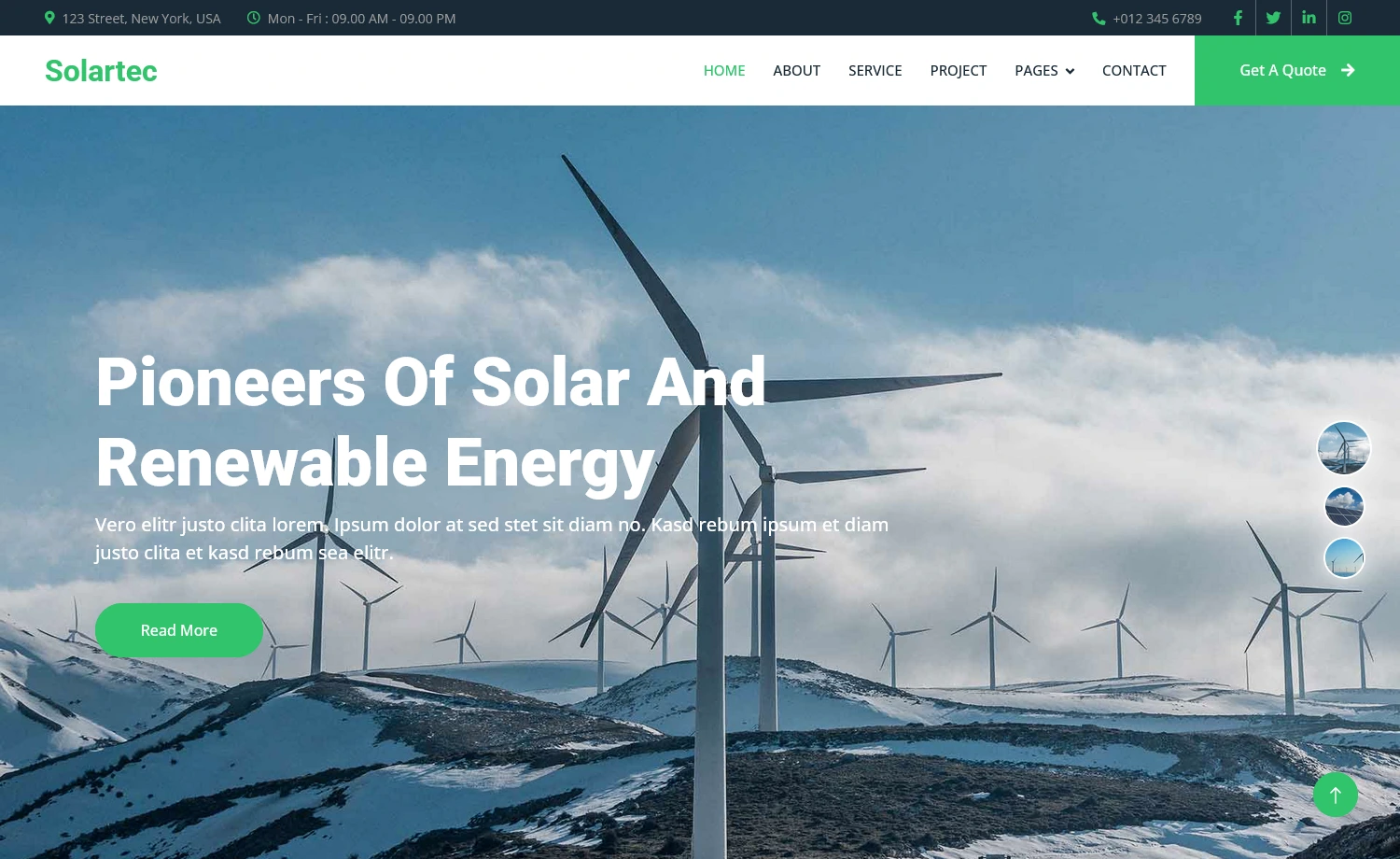 Solartec - Free Bootstrap Renewable Energy Website Template