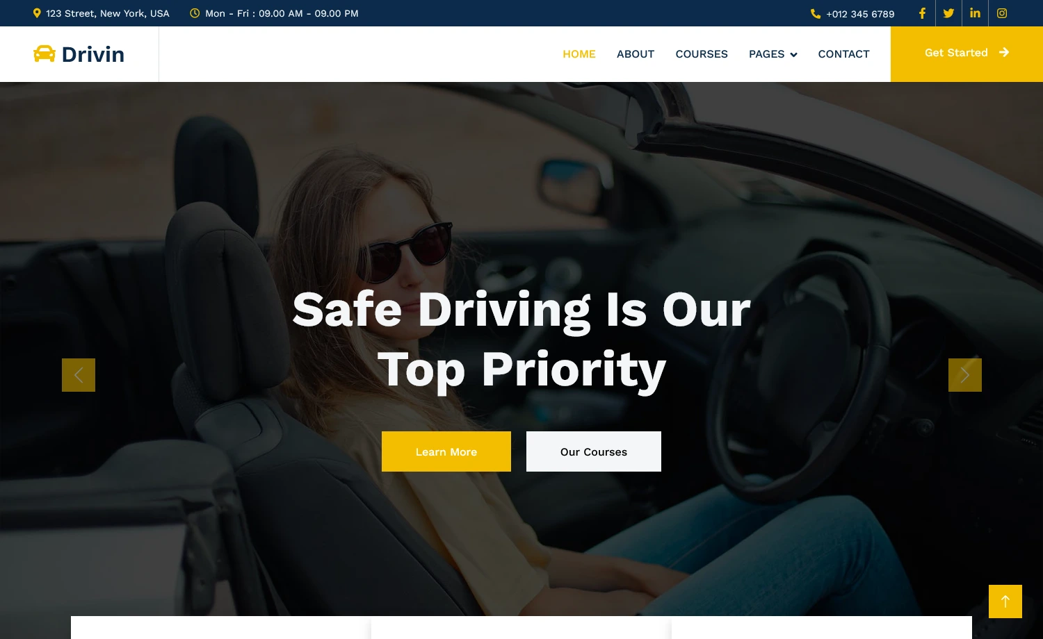 Free Bootstrap 5 Driving School Website Template