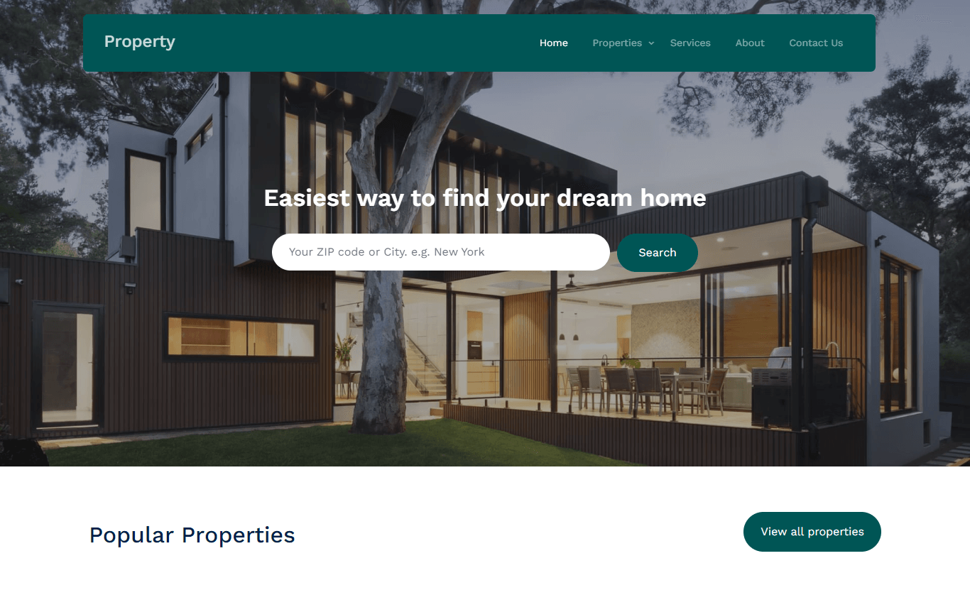 Free Responsive Bootstrap Real Estate Website Template