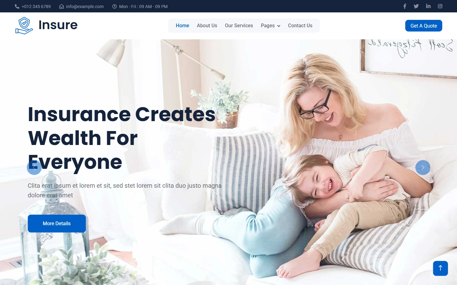 Free HTML5 Bootstrap 5 Insurance Company Website Template