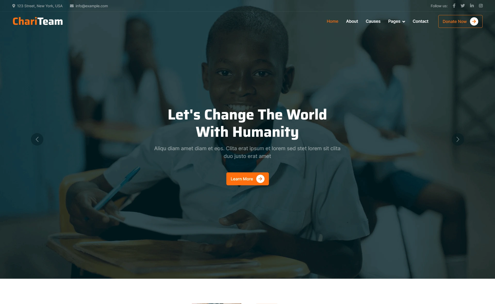 Free HTML5 Bootstrap Nonprofit Website Template