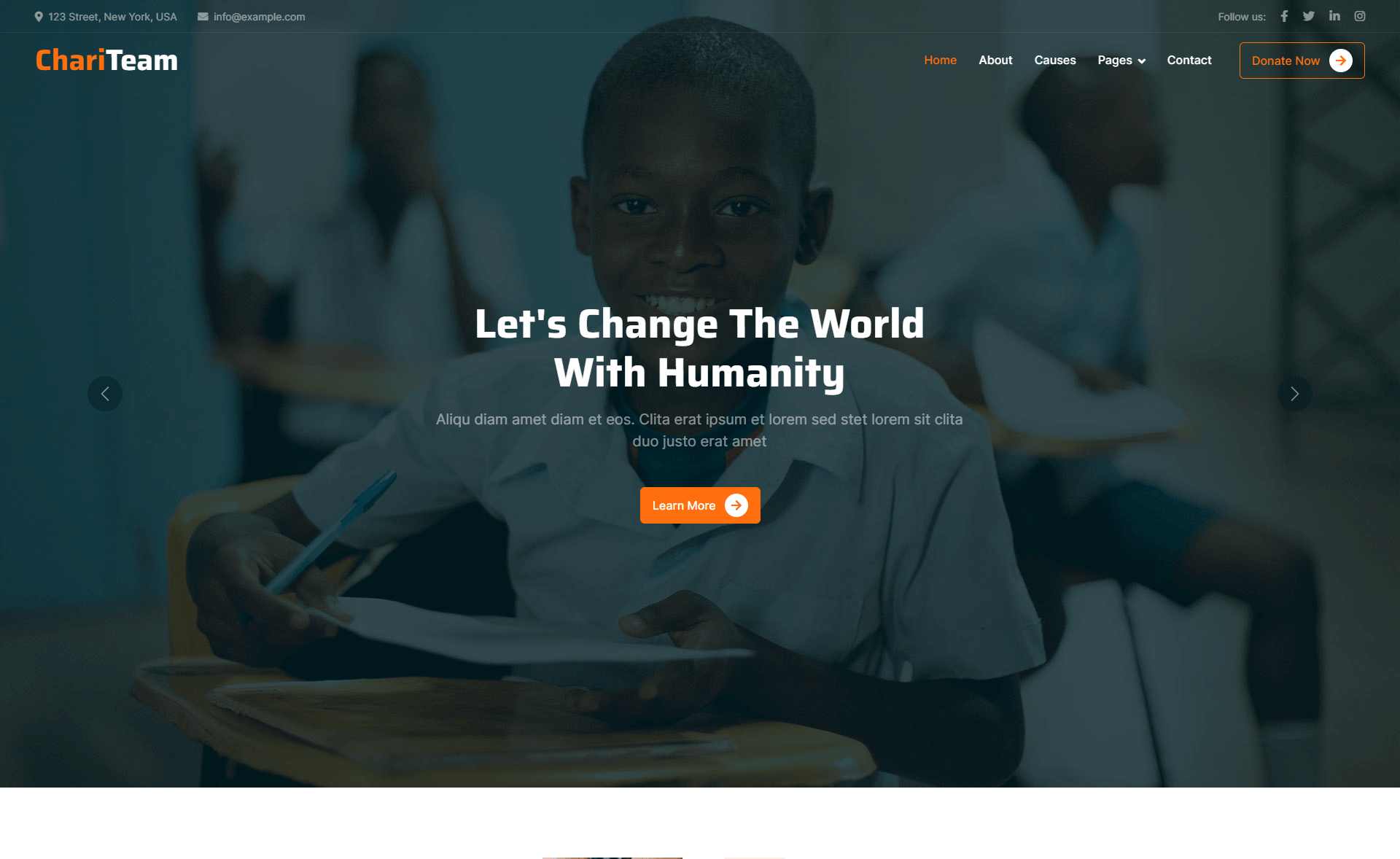 Free Responsive Bootstrap HTML & CSS Nonprofit Website Template