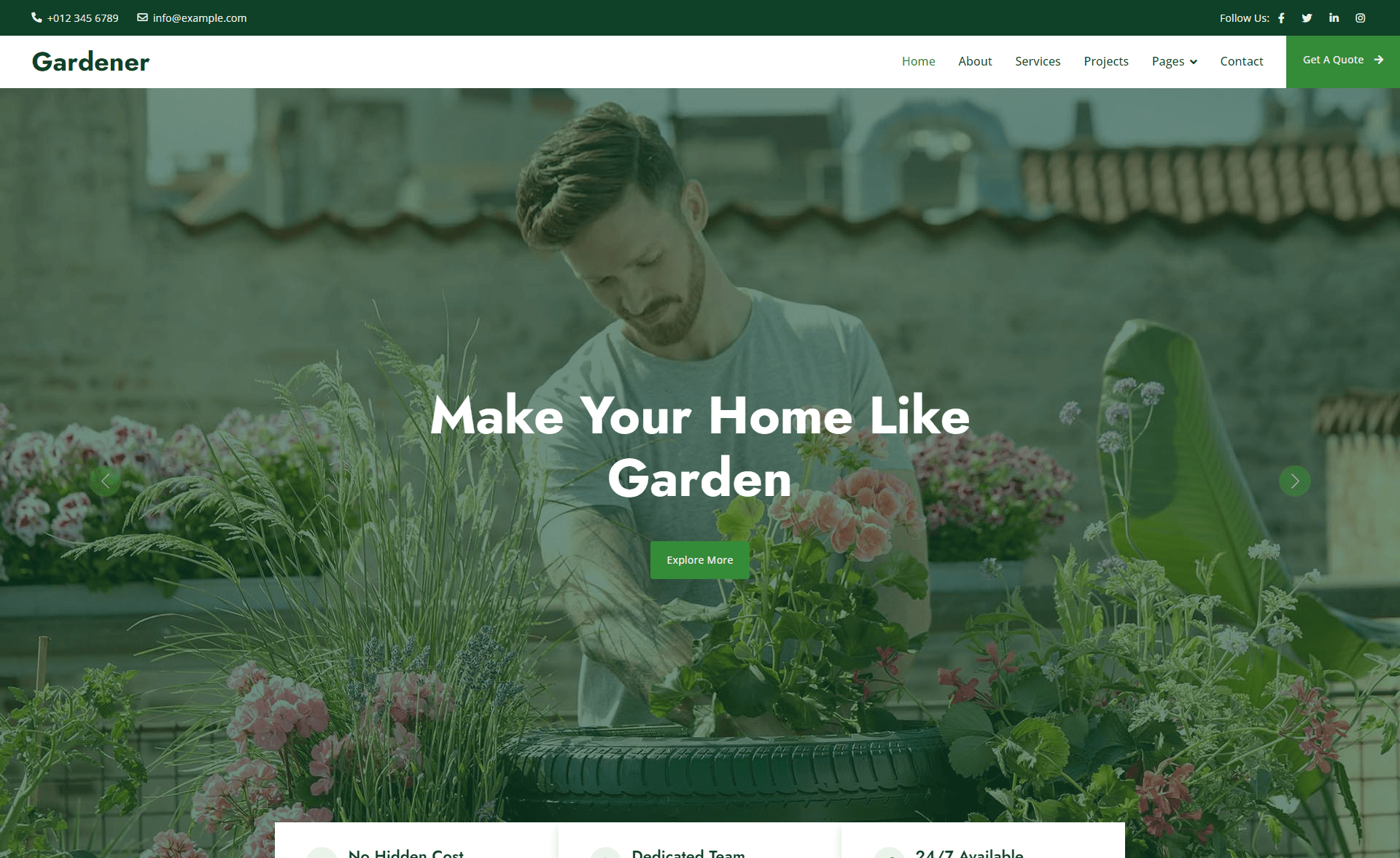 Free Responsive Bootstrap 5 Gardening Website Template