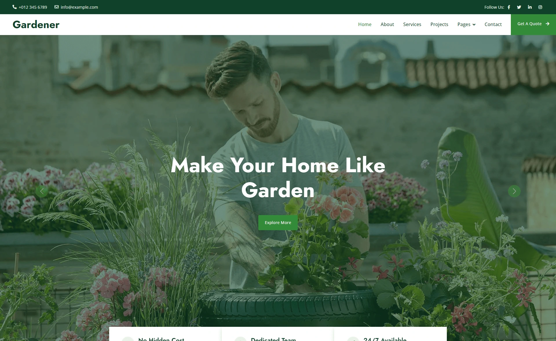 Free Responsive Bootstrap 5 Gardening Website Template