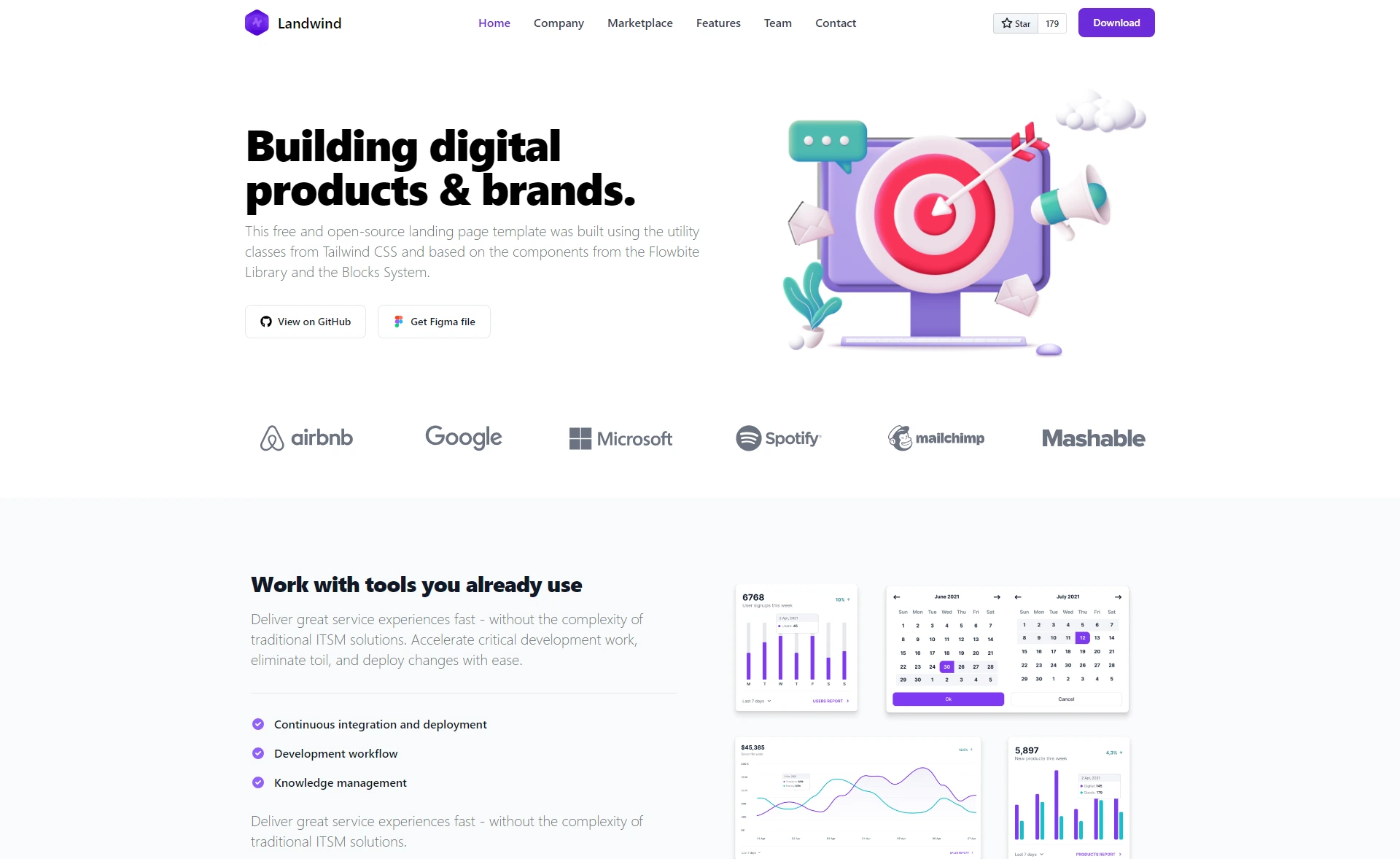 Free TailwindCSS Landing Page Template