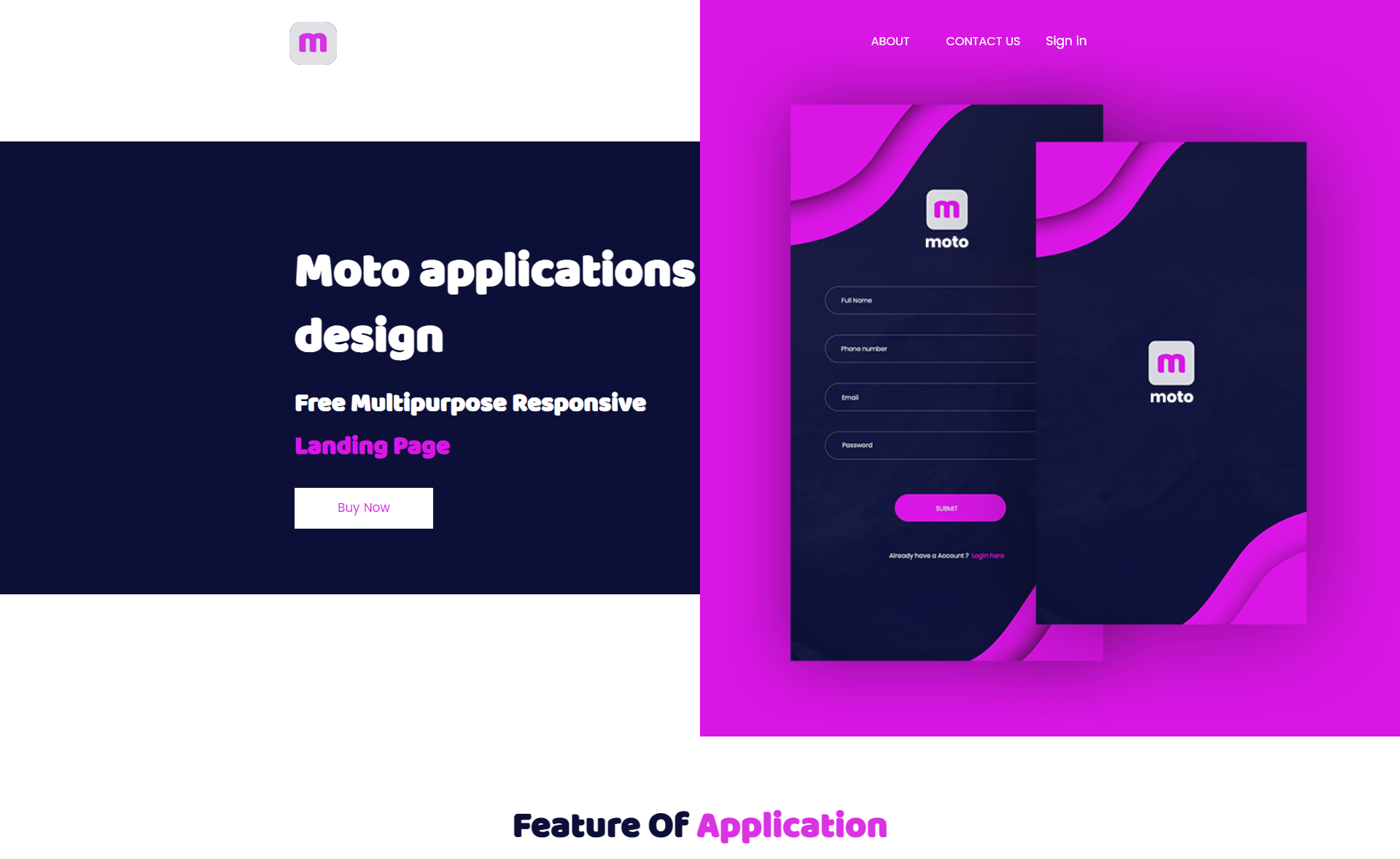 free responsive landing page template