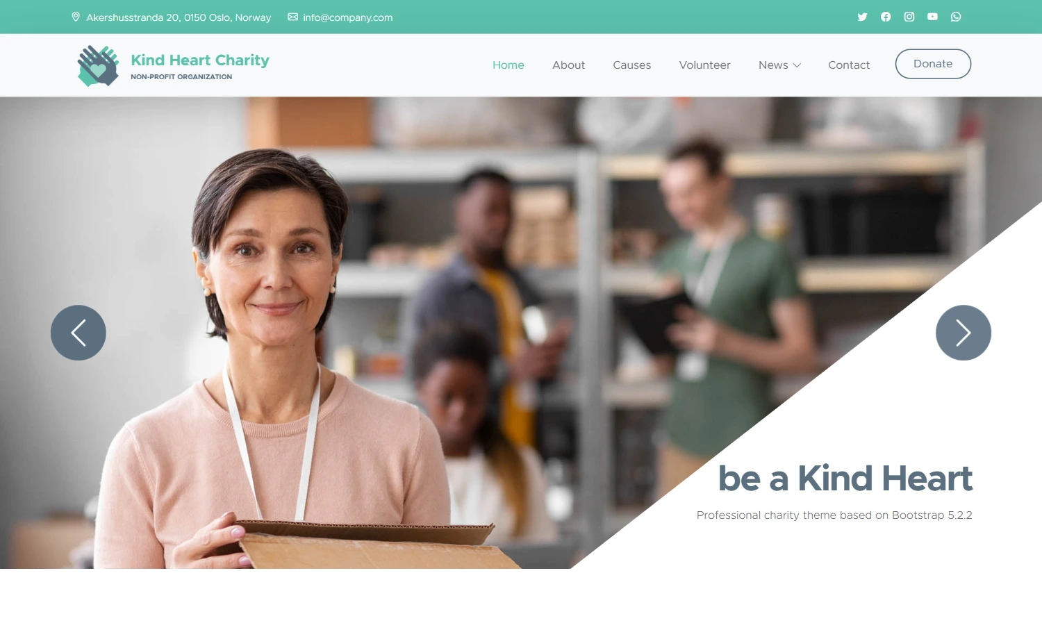 Free HTML5 Bootstrap 5 Charity Website Template