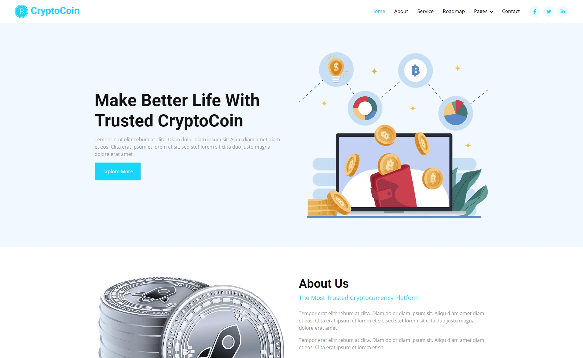 Free HTML5 Bootstrap 5 Cryptocurrency Website Template