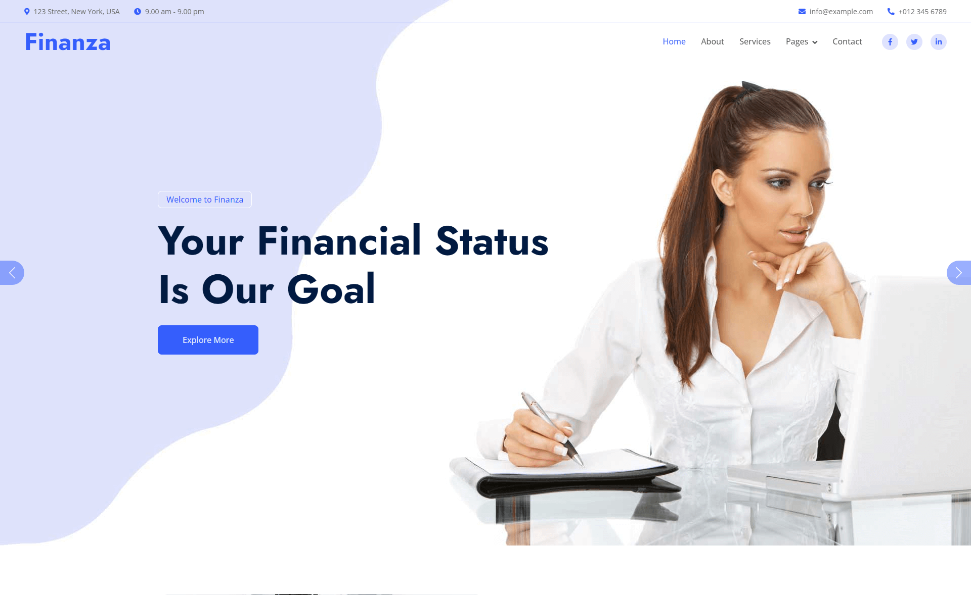 free responsive financial services website template