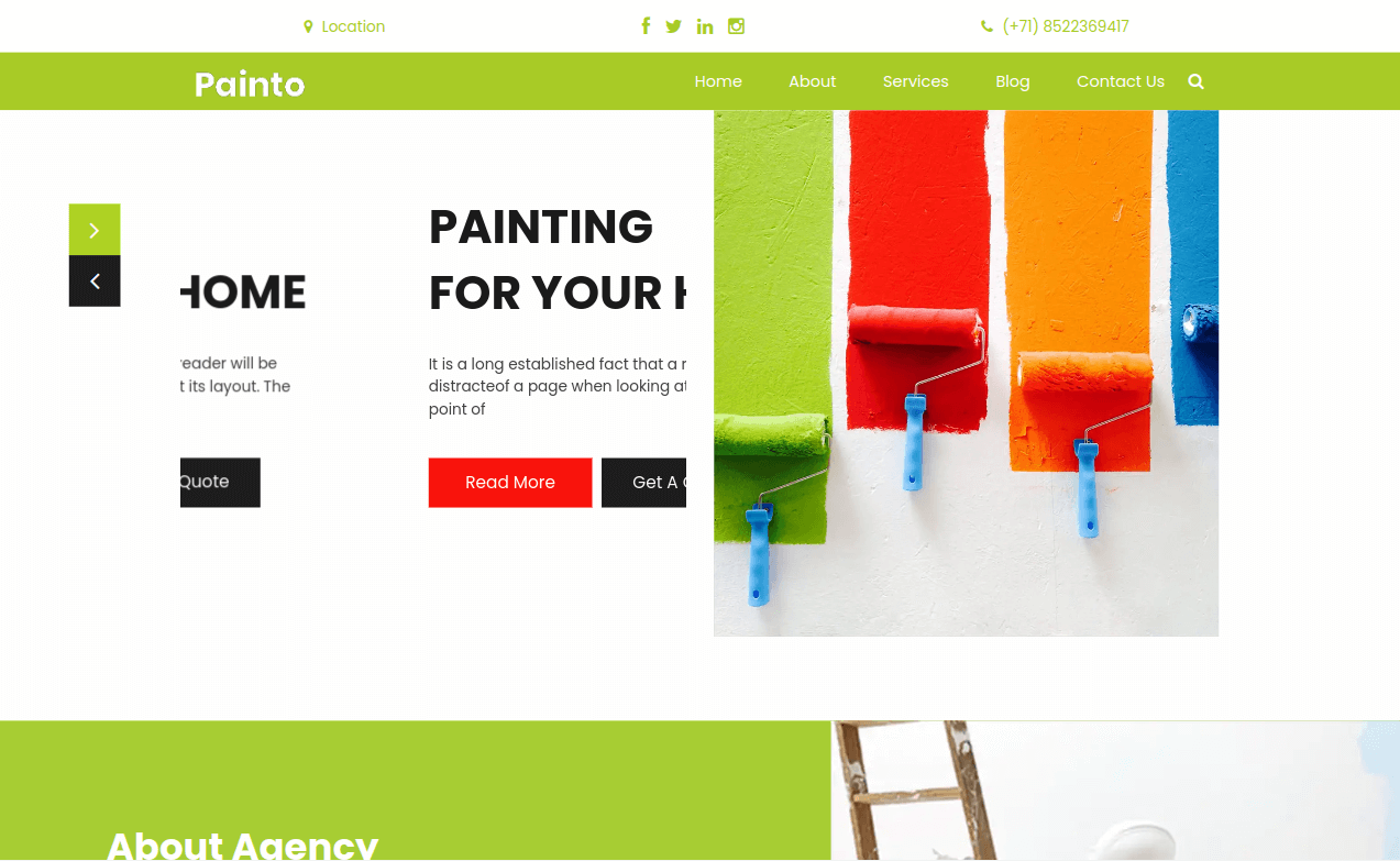 Free Bootstrap 4 HTML5 CSS3 Painting Service Website Template