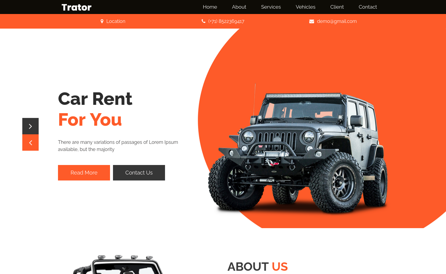 Trator Free Bootstrap 4 Car Renting Website Template Trator Free Bootstrap 4 Car Renting Website Template