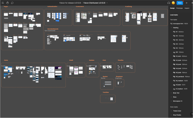 Figma Design File, Falcon-React