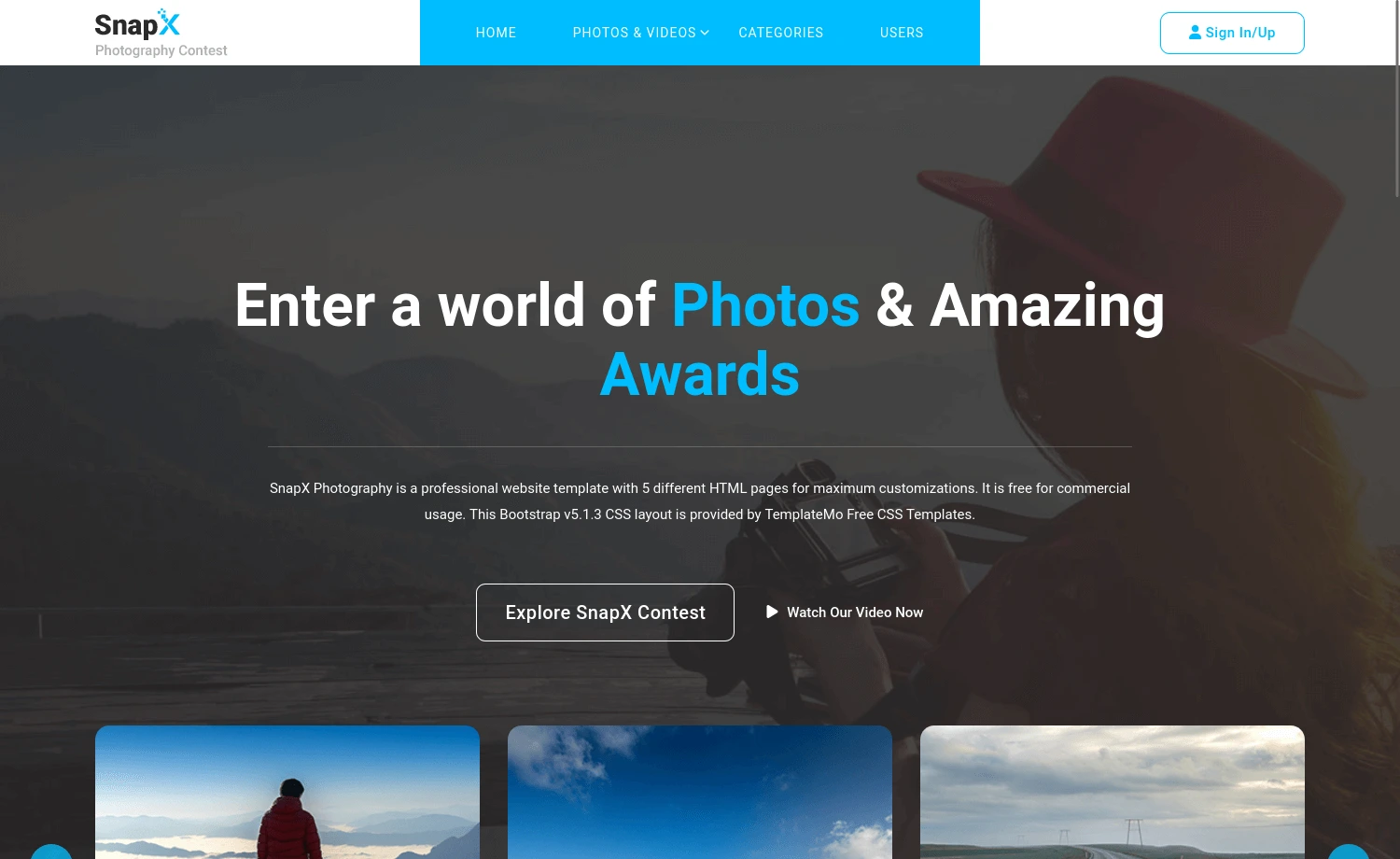 Free Bootstrap 5 HTML5 Photography Website Template
