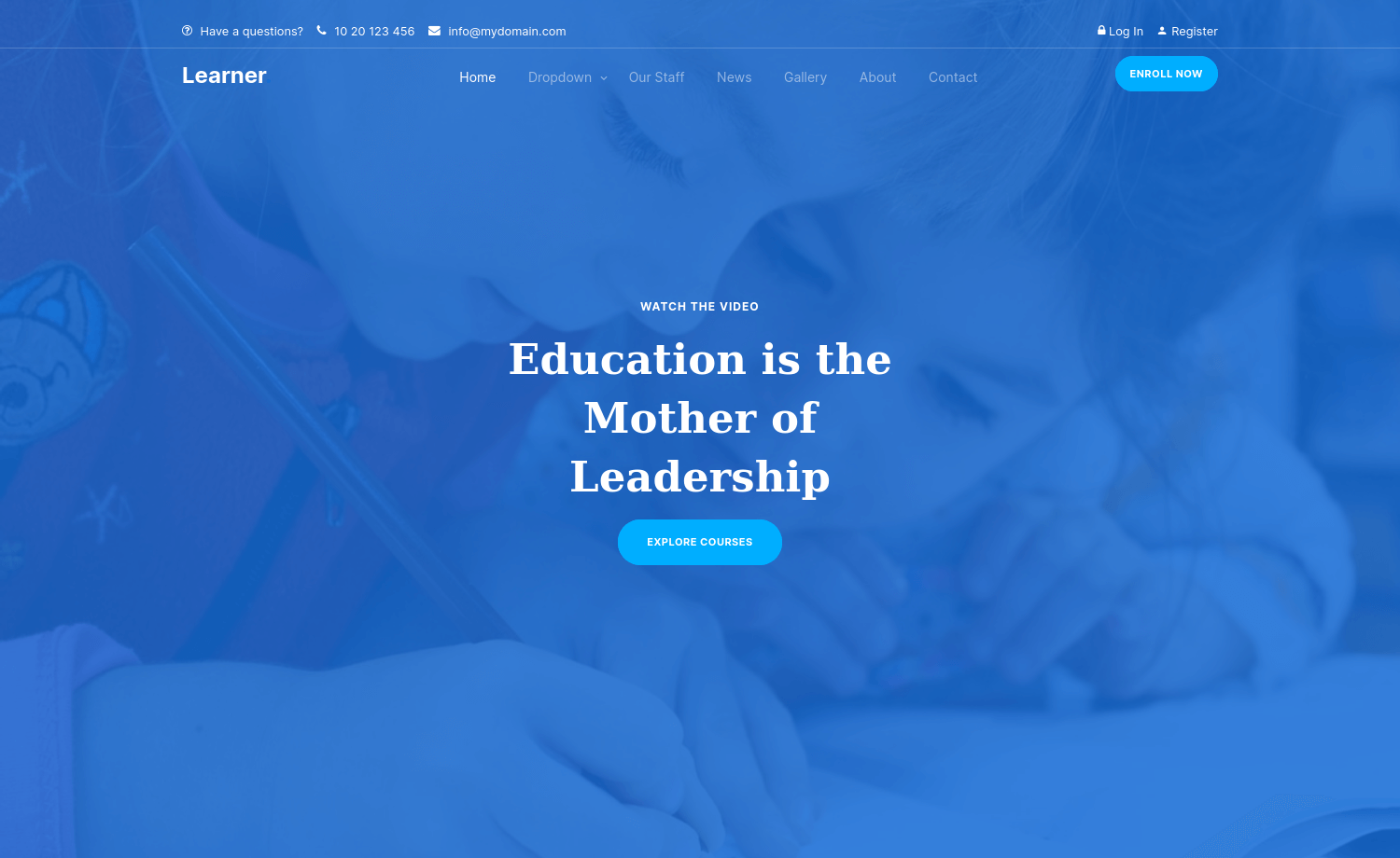 Free Bootstrap 4 Educational Website Landing Page Template