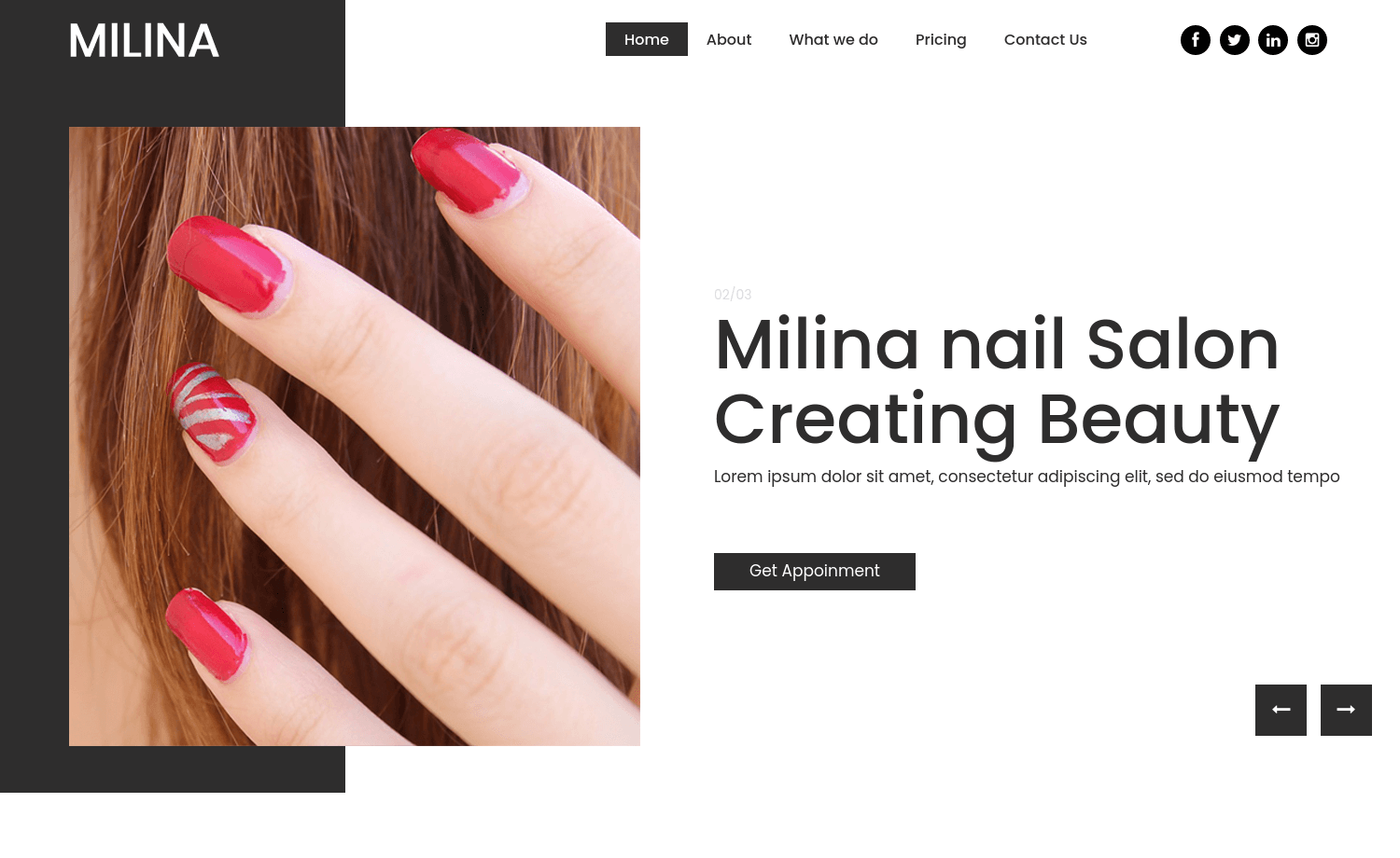 Free Bootstrap 4 Nail Saloon Website Template