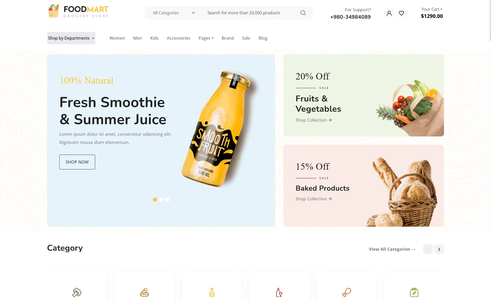 FoodMart Free Bootstrap 5 ECommerce Website Template ThemeWagon