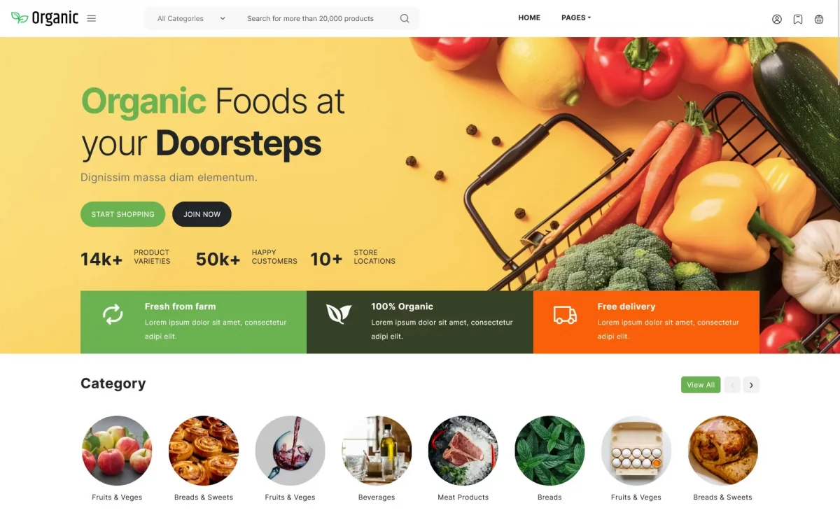 Organic Free Bootstrap 5 ECommerce Website Template ThemeWagon