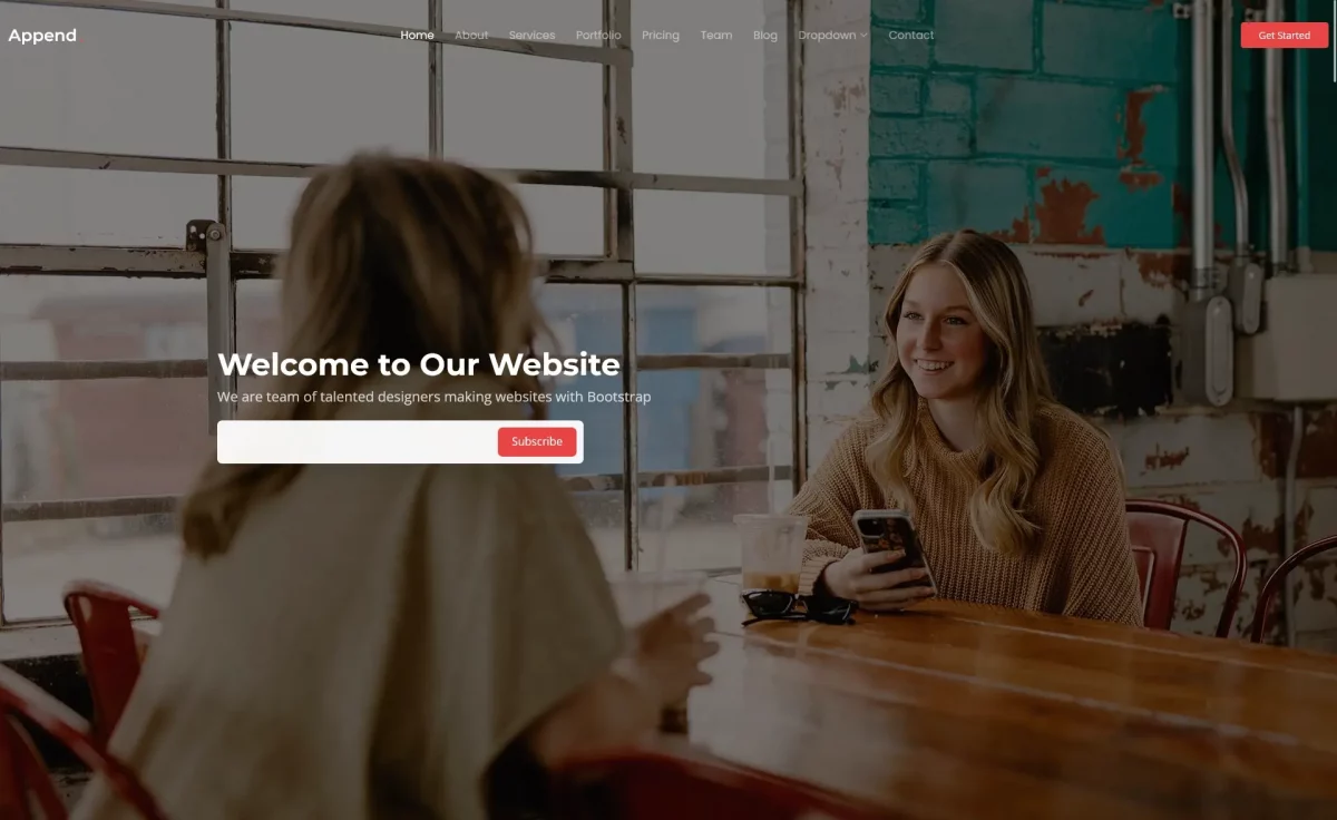 Append Free One-page Responsive Business & Corporate Website Template