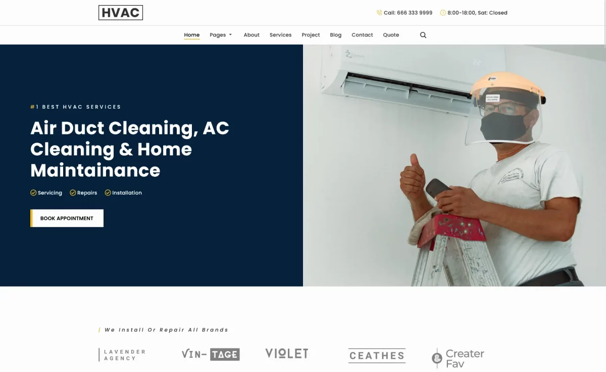 Free Responsive Multipurpose HVAC Business Template