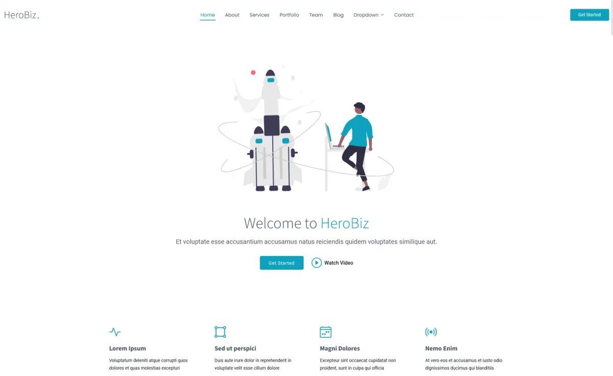 HeroBiz - Free Responsive Multipage Business & Corporate Template