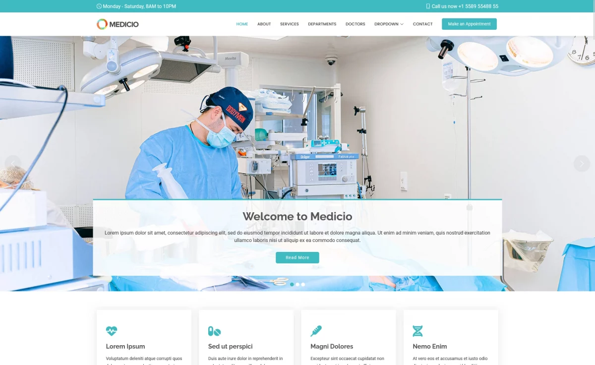 MediCio - Free Responsive One-Page Bootstrap 5 Medical Template