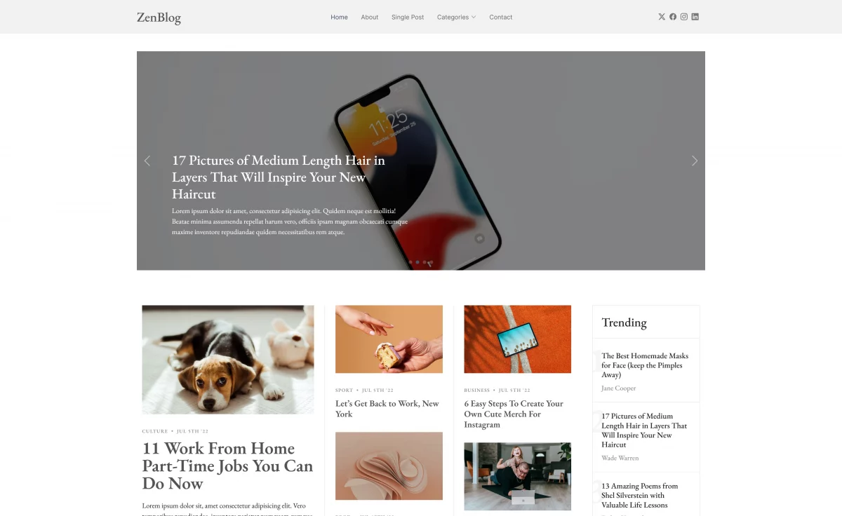 ZenBlog - Free Responsive Bootstrap 5 Blogging Template