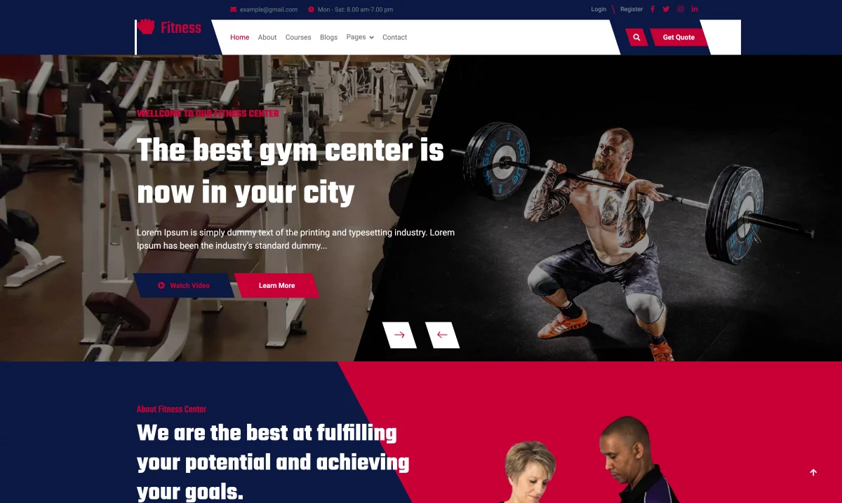 Fitness - Free Responsive Bootstrap 5 Fitness Template