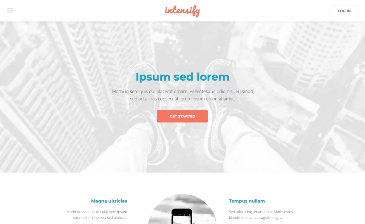 Intensify - Free Responsive Landing Page Template