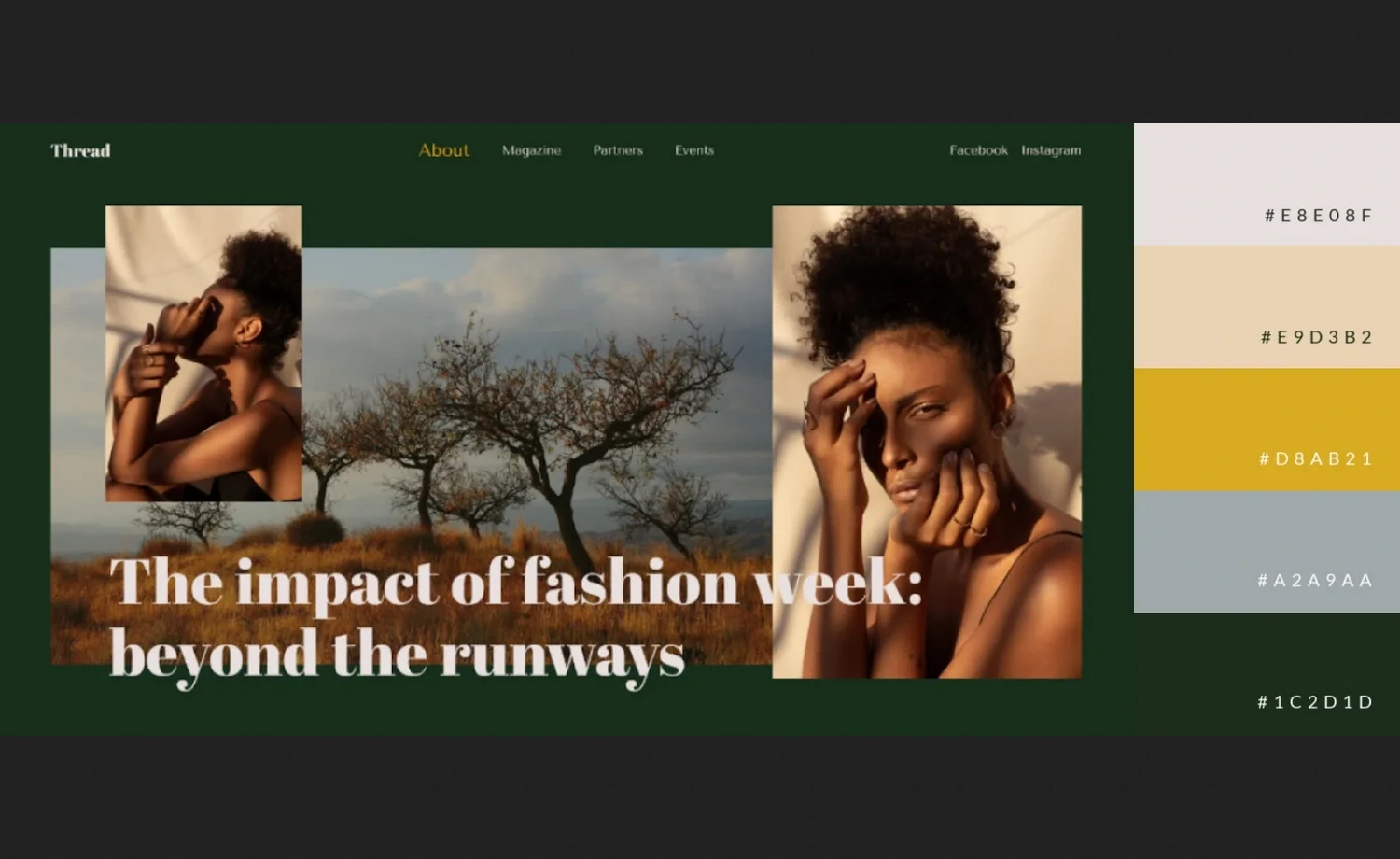 earthy natural tone in website home page