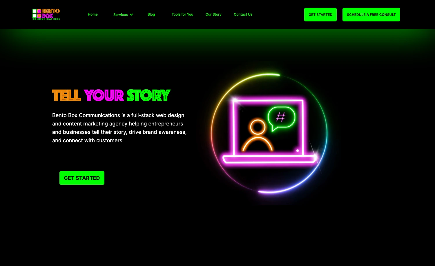 Neon color scheme in 2025 web design trend