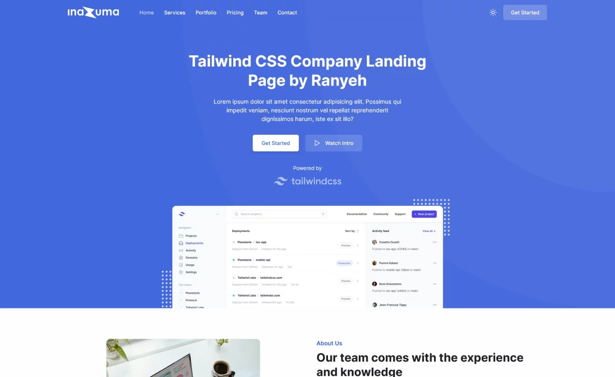 Inazuma - Free Tailwind CSS Landing Page Template
