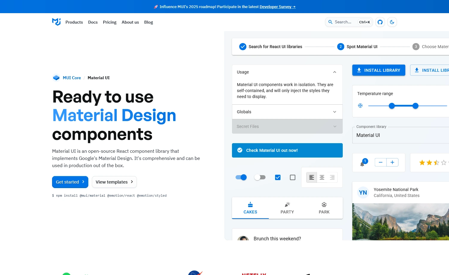 MUI - open source UI library