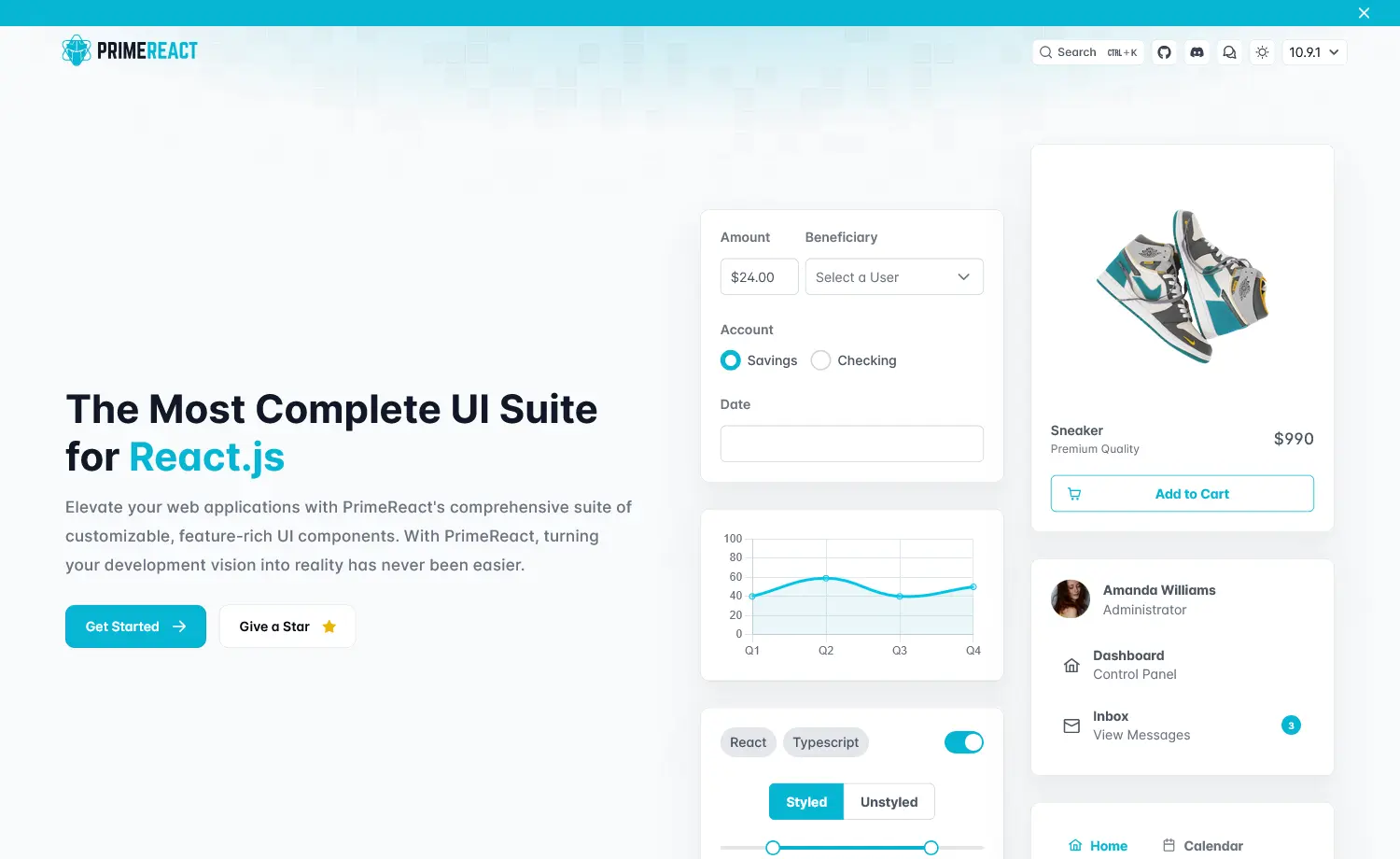 PrimeReact - component library for SaaS