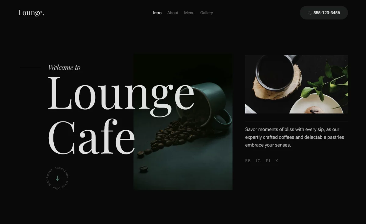 Lounge - Free HTML One-page Restaurant Website Template