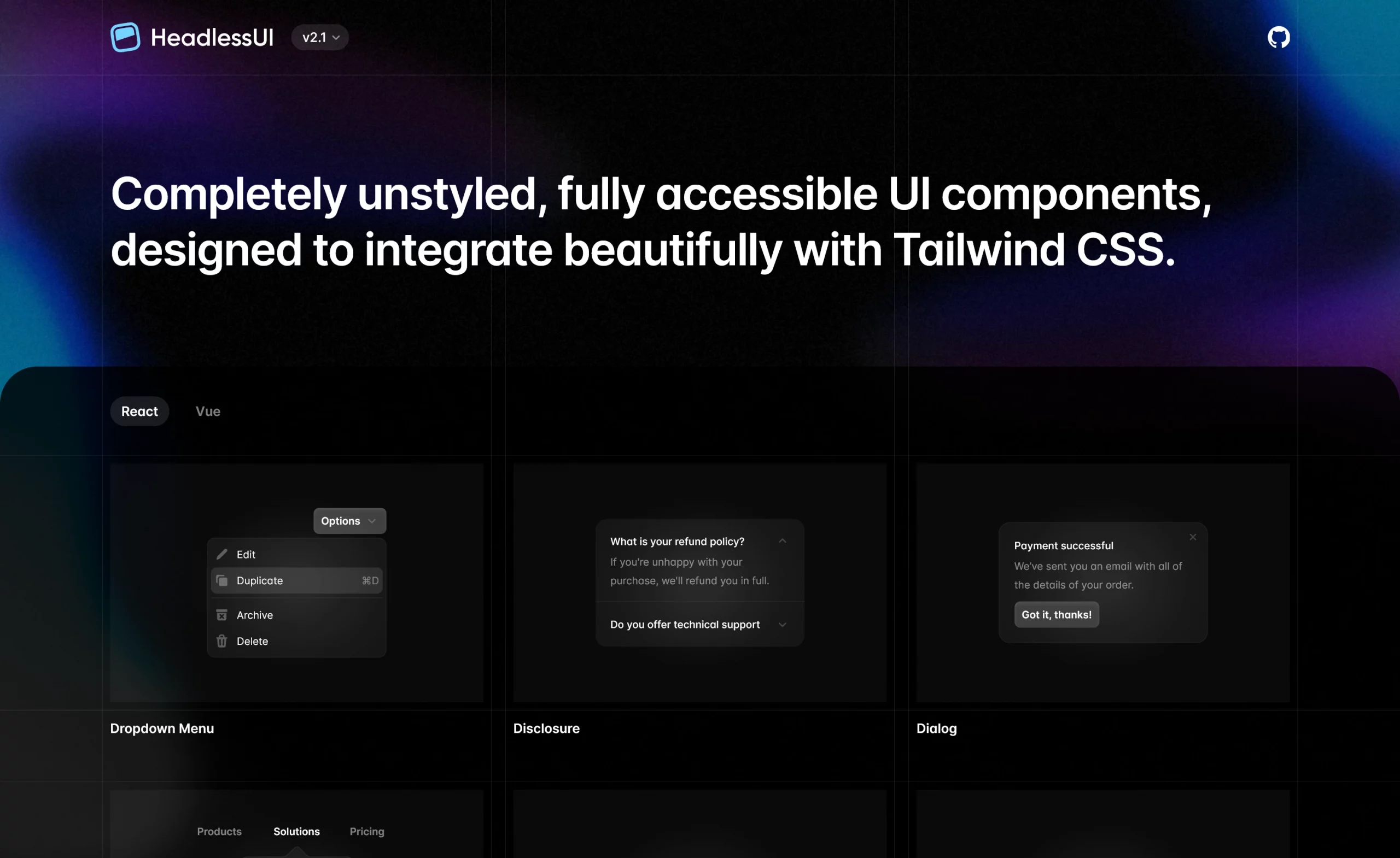Headless UI open-source UI library