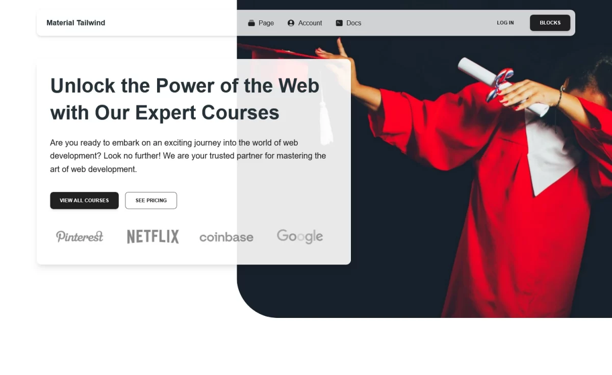 Material-Tailwind - Free Next.js Landing Page Template 