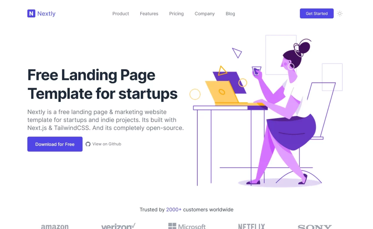 Nextly - Free Tailwind CSS Landing Page Template